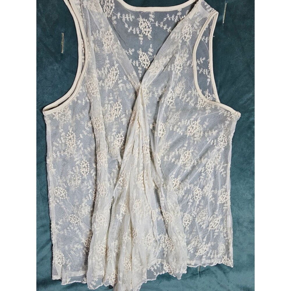 Sheer Ivory Lace Sleeveless Top